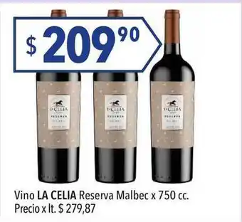 Hergo La Celia Vino Reserva Malbec x 750cc oferta