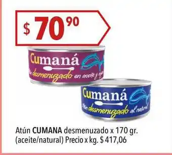 Hergo Cumana Atún desmenuzado (aceite/natural) x 170gr oferta
