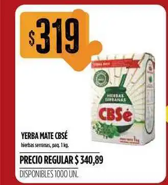 Supermercados Vea Cbsé Yerba Mate paq. 1kg oferta