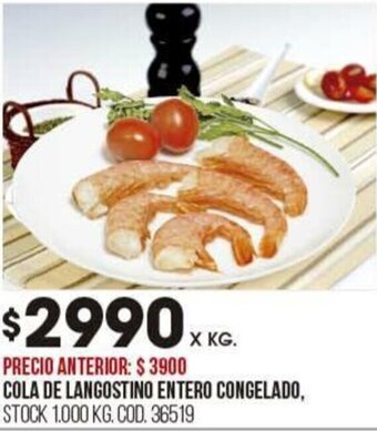 Coto COLA DE LANGOSTINO ENTERO CONGELADO oferta