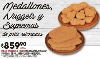 Coto MEDALLONES/NUGGETS/ SUPREMAS DE POLLO REBOZADOS CONGELADOS oferta