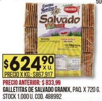 Coto GALLETITAS DE SALVADO GRANIX, PAQ X 720 G. oferta