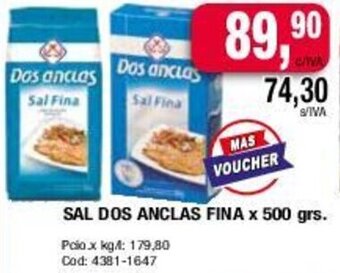 Maxiconsumo SAL DOS ANCLAS FINA x 500 grs. oferta