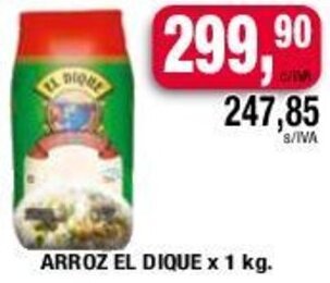 Maxiconsumo ARROZ EL DIQUE x 1 kg. oferta