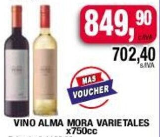 Maxiconsumo VINO ALMA MORA VARIETALES x750cc oferta
