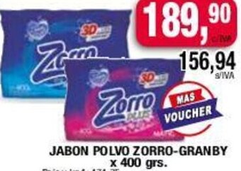 Maxiconsumo JABON POLVO ZORRO-GRANBY x 400 grs. oferta