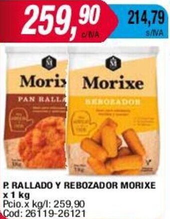 Maxiconsumo P. RALLADO Y REBOZADOR MORIXE x 1 kg oferta