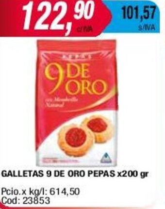 Maxiconsumo GALLETAS 9 DE ORO PEPAS x200 gr oferta