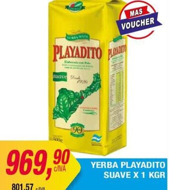 Maxiconsumo YERBA PLAYADITO SUAVE X 1 KGR oferta