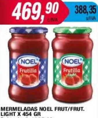 Maxiconsumo MERMELADAS NOEL FRUT/FRUT. LIGHT X 454 GR oferta