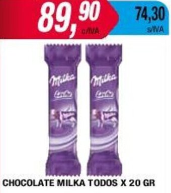 Maxiconsumo CHOCOLATE MILKA TODOS X 20 GR oferta