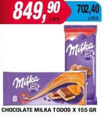 Maxiconsumo CHOCOLATE MILKA TODOS X 155 GR oferta