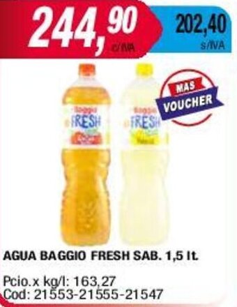 Maxiconsumo AGUA BAGGIO FRESH SAB. 1,5 lt. oferta