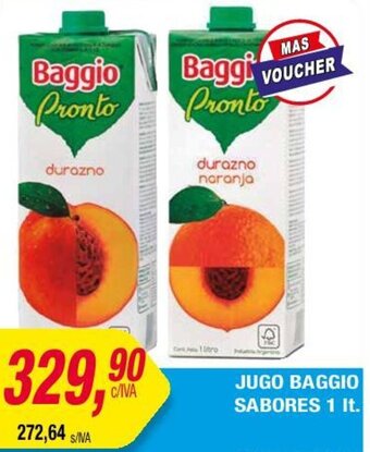 Maxiconsumo JUGO BAGGIO SABORES 1 It. oferta