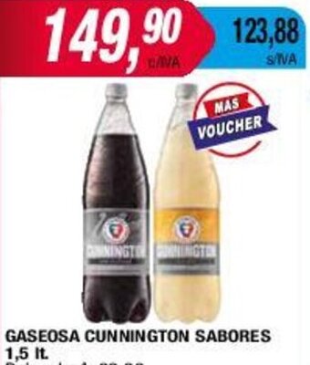 Maxiconsumo GASEOSA CUNNINGTON SABORES 1,5 lt. oferta