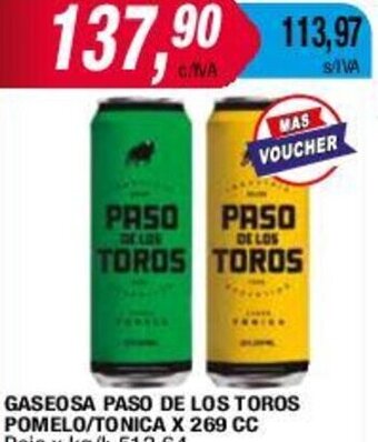 Maxiconsumo GASEOSA PASO DE LOS TOROS POMELO/TONICA X 269 CC oferta