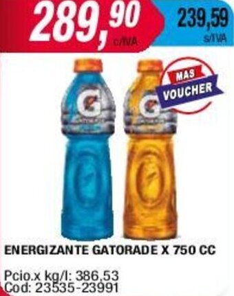 Maxiconsumo ENERGIZANTE GATORADE X 750 CC oferta