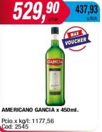 Maxiconsumo AMERICANO GANCIA x 450ml. oferta