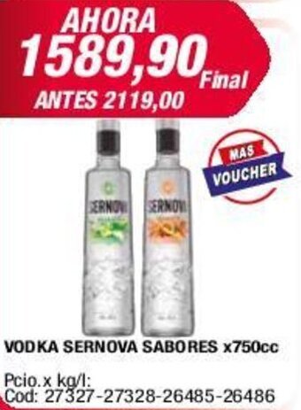 Maxiconsumo VODKA SERNOVA SABORES X750cc oferta