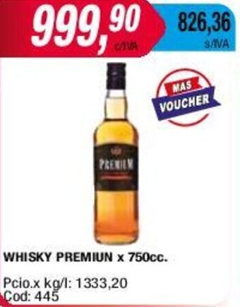 Maxiconsumo WHISKY PREMIUN x 750cc. oferta