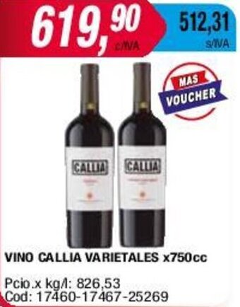 Maxiconsumo VINO CALLIA VARIETALES X750cc oferta