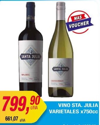 Maxiconsumo VINO STA. JULIA VARIETALES X750cc oferta