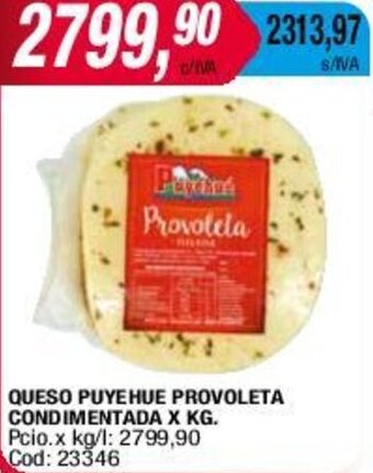 Maxiconsumo QUESO PUYEHUE PROVOLETA CONDIMENTADA X KG. oferta