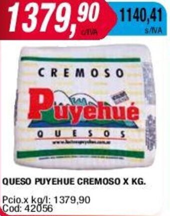 Maxiconsumo QUESO PUYEHUE CREMOSO X KG. oferta
