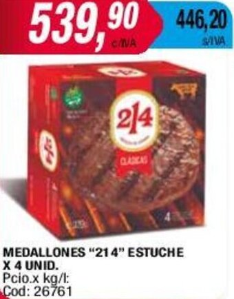 MEDALLONES "214" ESTUCHE X 4 UNID.