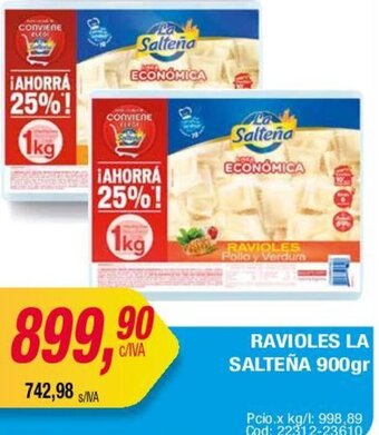 Maxiconsumo RAVIOLES LA SALTEÑA 900gr oferta