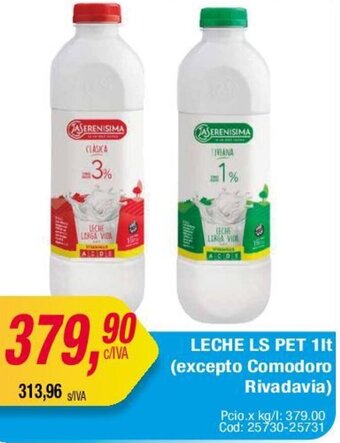Maxiconsumo LECHE LS PET 1lt (excepto Comodoro Rivadavia) oferta