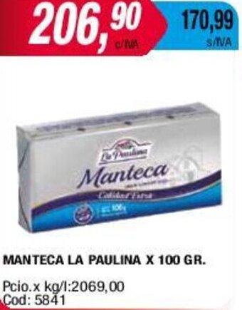 Maxiconsumo MANTECA LA PAULINA X 100 GR. oferta