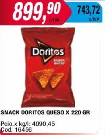 Maxiconsumo SNACK DORITOS QUESO X 220 GR oferta