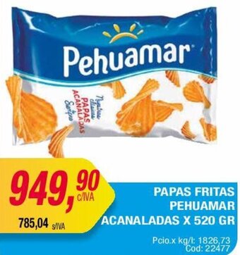 Maxiconsumo PAPAS FRITAS PEHUAMAR ACANALADAS X 520 GR oferta