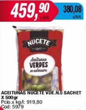 Maxiconsumo ACEITUNAS NUCETE VDE.N.5 SACHET X 500gr oferta