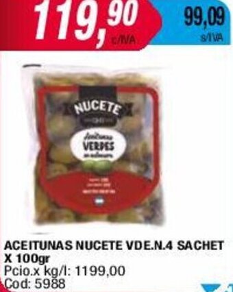 Maxiconsumo ACEITUNAS NUCETE VDE.N.4 SACHET X 100gr oferta