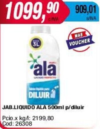 Maxiconsumo JAB.LIQUIDO ALA 500ml p/diluir oferta