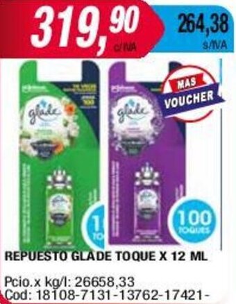 Maxiconsumo REPUESTO GLADE TOQUE X 12 ML oferta