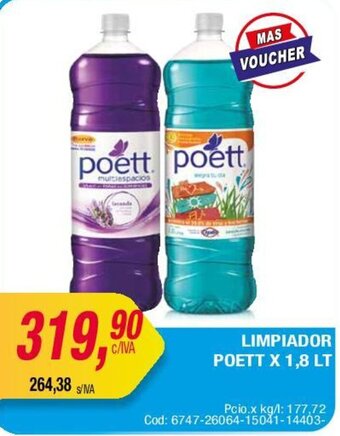 Maxiconsumo LIMPIADOR POETT X 1,8 LT oferta