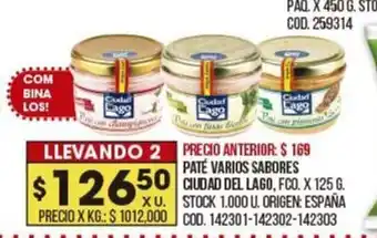 Coto Ciudad del Lago Paté Varios Sabores x 125g oferta