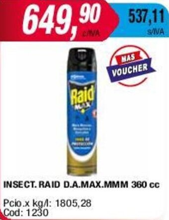 Maxiconsumo INSECT. RAID D.A.MAX.MMM 360 cc oferta