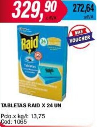 Maxiconsumo TABLETAS RAID X 24 UN oferta