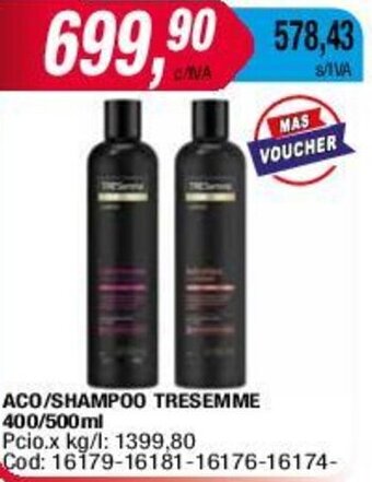 Maxiconsumo ACO/SHAMPOO TRESEMME 400/500ml oferta