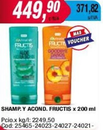 Maxiconsumo SHAMP. Y ACOND. FRUCTIS x 200 ml oferta