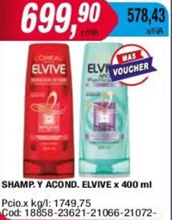 Maxiconsumo SHAMP. Y ACOND. ELVIVE x 400 ml oferta