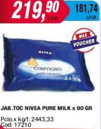 Maxiconsumo JAB.TOC NIVEA PURE MILK x 90 GR oferta