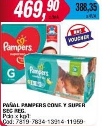 Maxiconsumo PAÑAL PAMPERS CONF. Y SUPER SEC REG. oferta