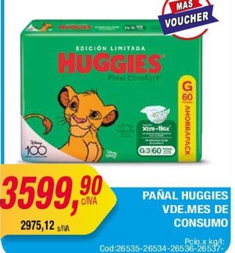 Maxiconsumo PAÑAL HUGGIES VDE.MES DE CONSUMO oferta
