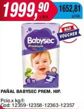 Maxiconsumo PAÑAL BABYSEC PREM. HIP. oferta