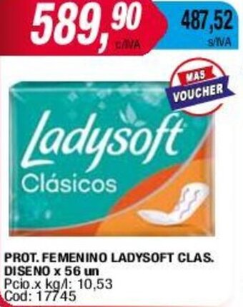 Maxiconsumo PROT. FEMENINO LADYSOFT CLAS. DISENO x 56 un oferta